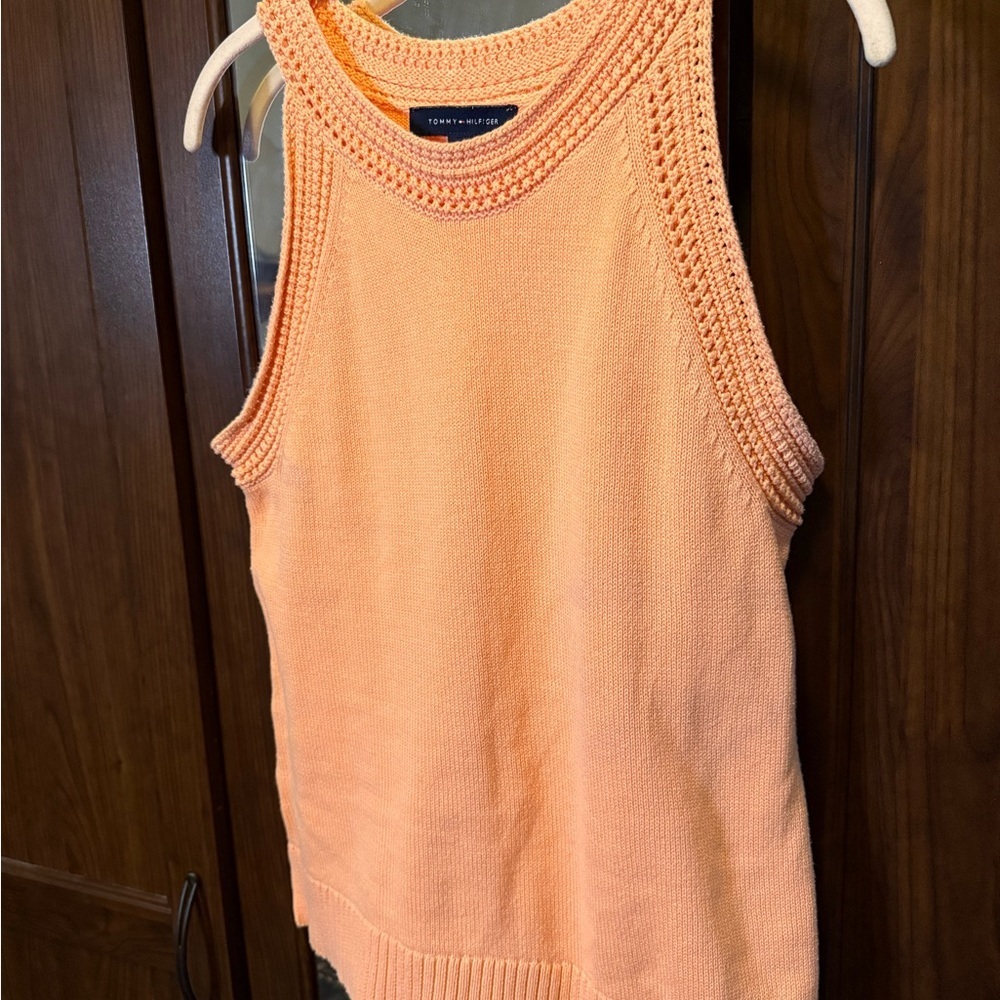Tommy Hilfiger Peach Knit Sleeveless Top